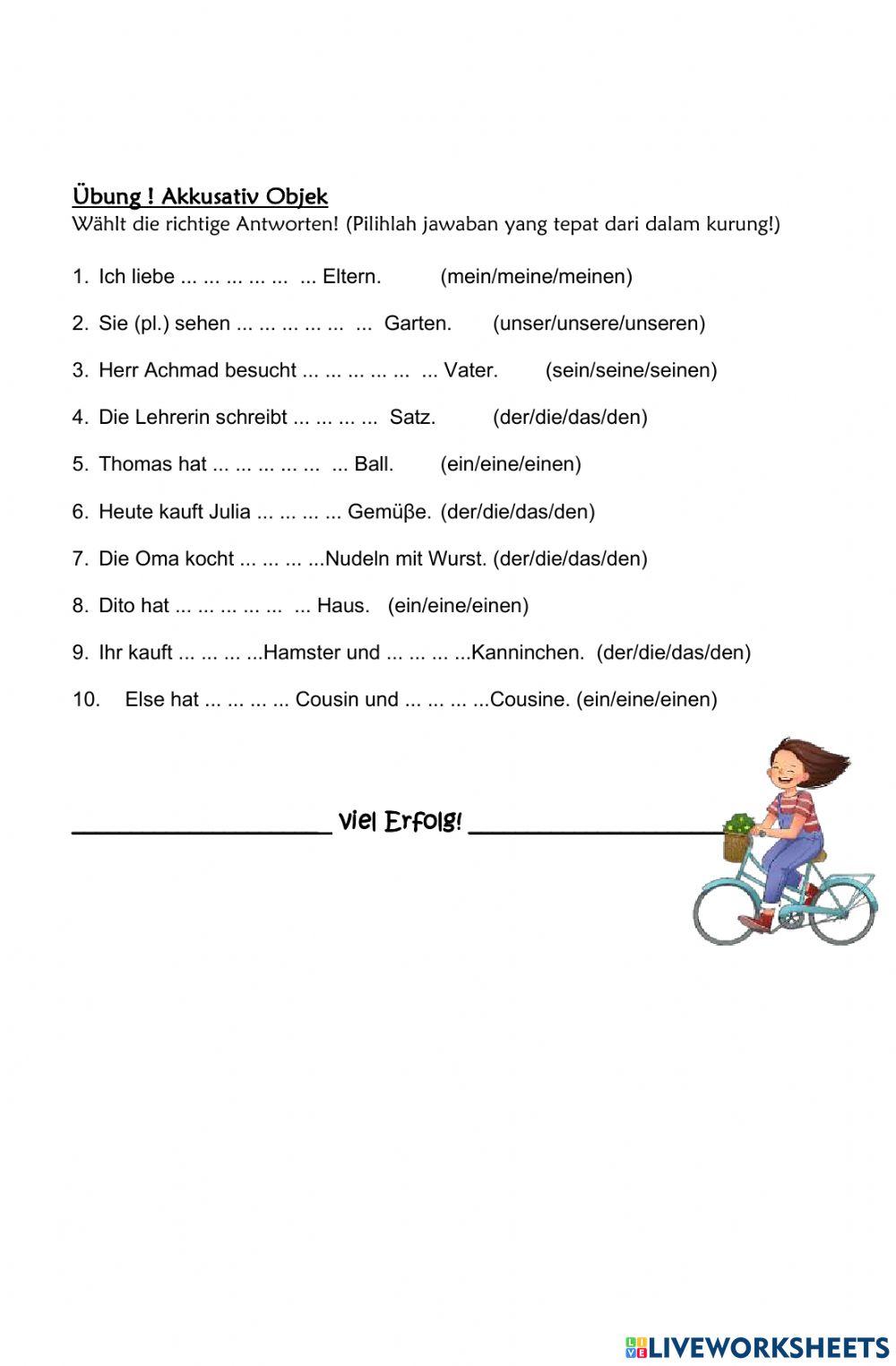 Possessivpronomen im Akkusativ