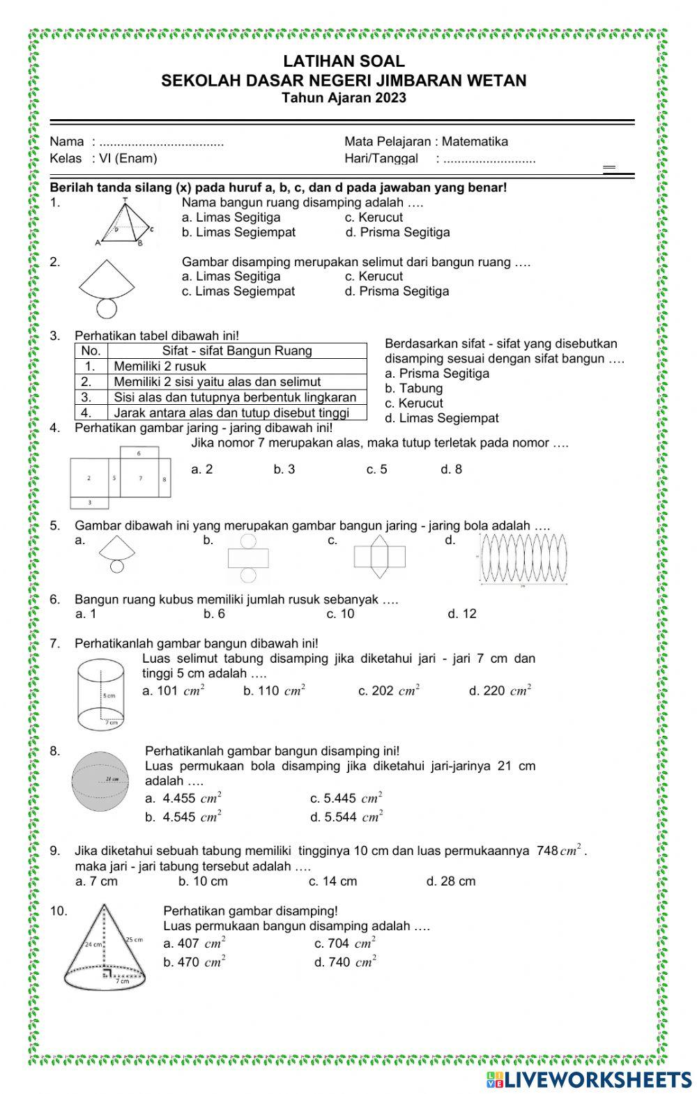Matematika bangun ruang