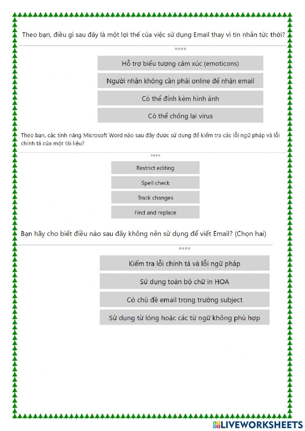 Khối 5 - GMetrix - Exam 1A