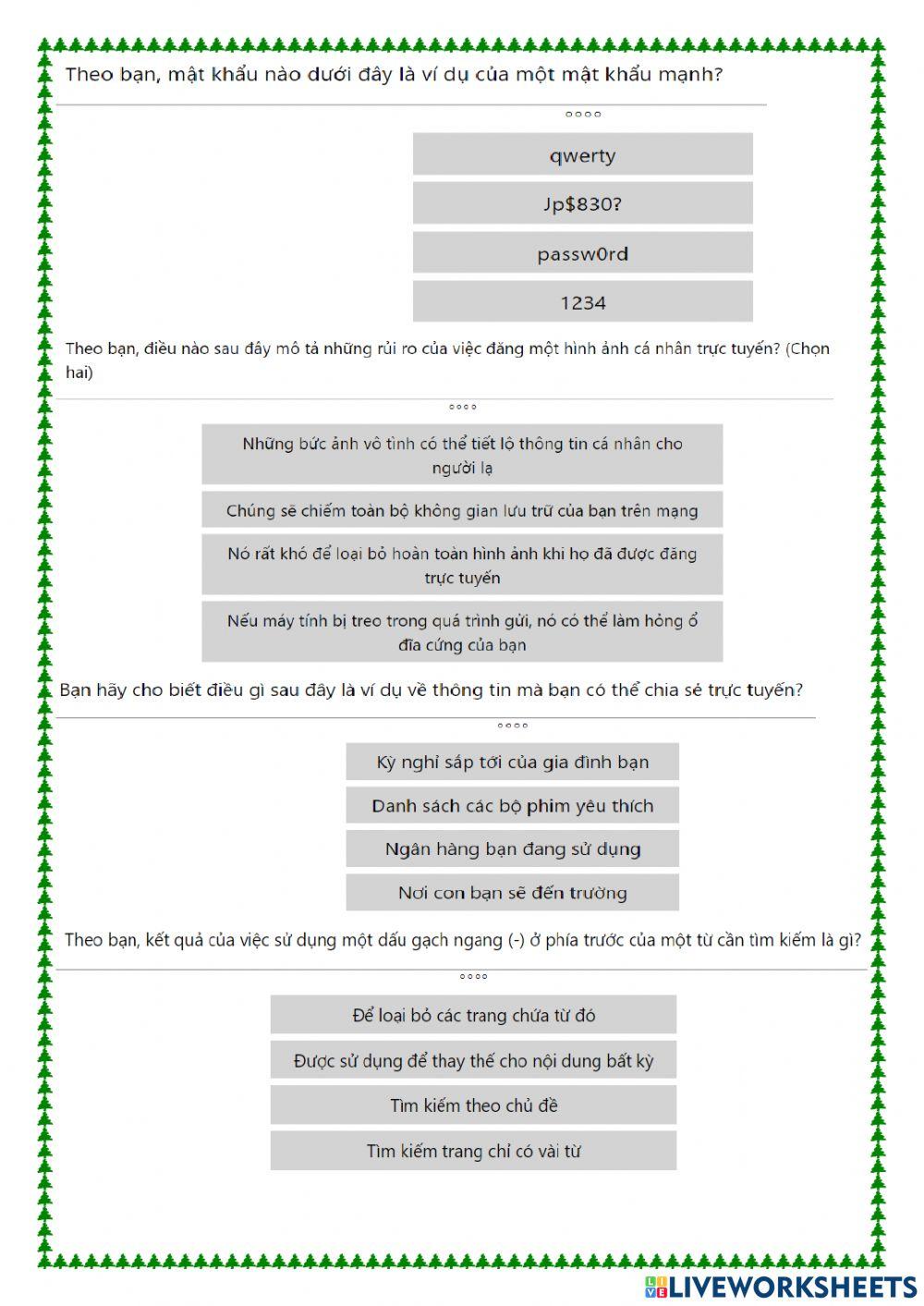 Khối 5 - GMetrix - Exam 1A