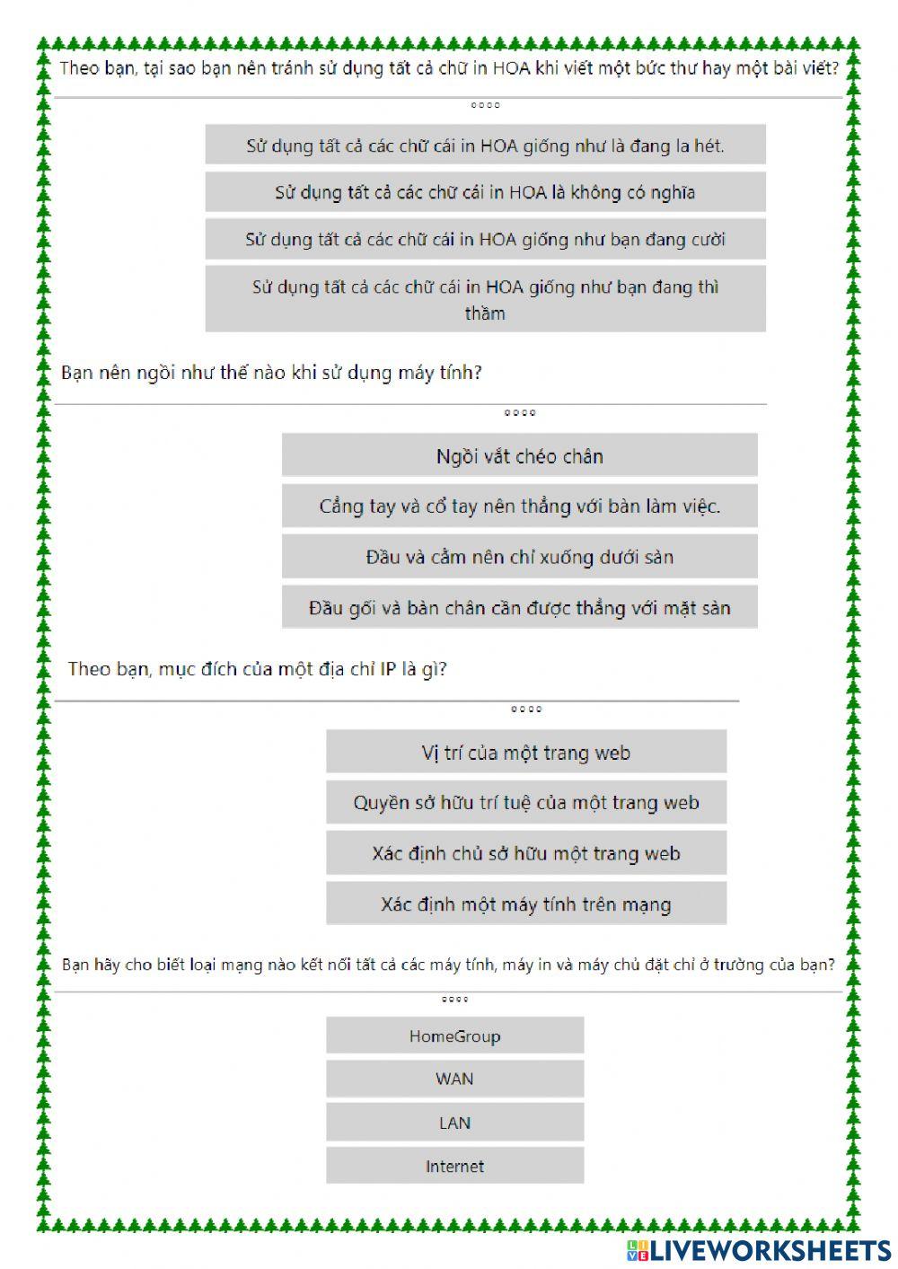 Khối 5 - GMetrix - Exam 1A
