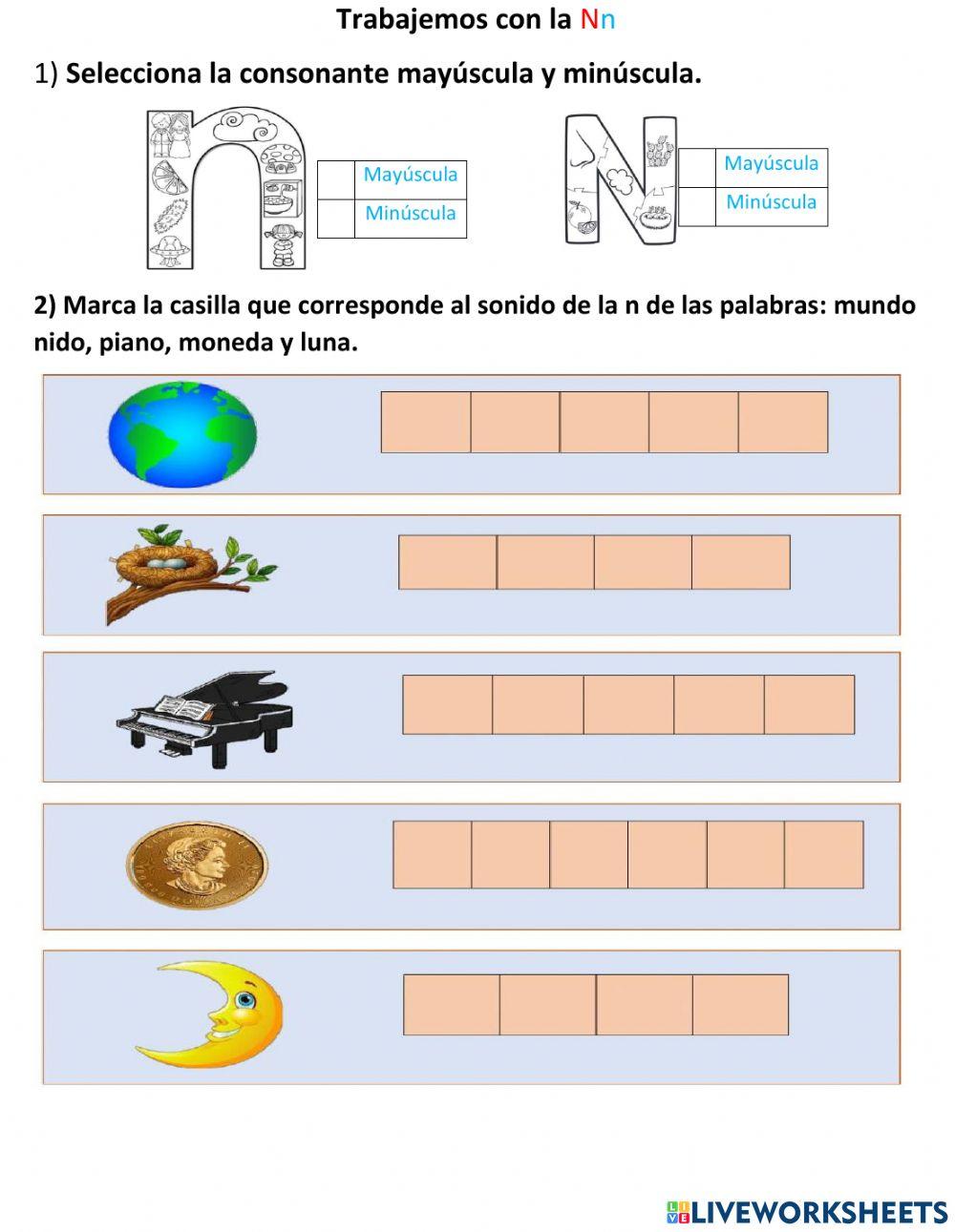 Trabajemos con la letra (consonante) n