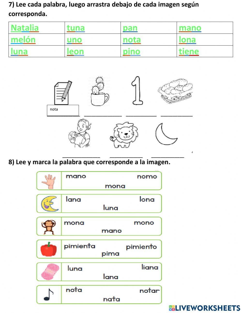 Trabajemos con la letra (consonante) n