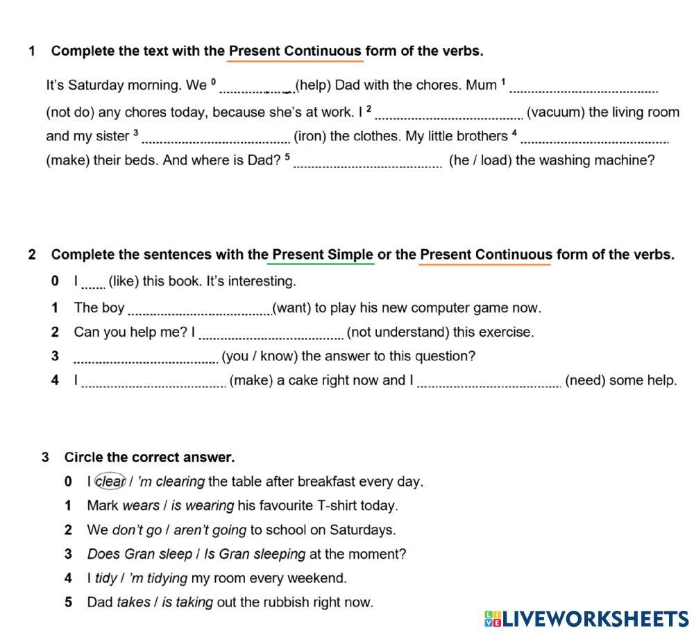 Present Simple and Present Continuous