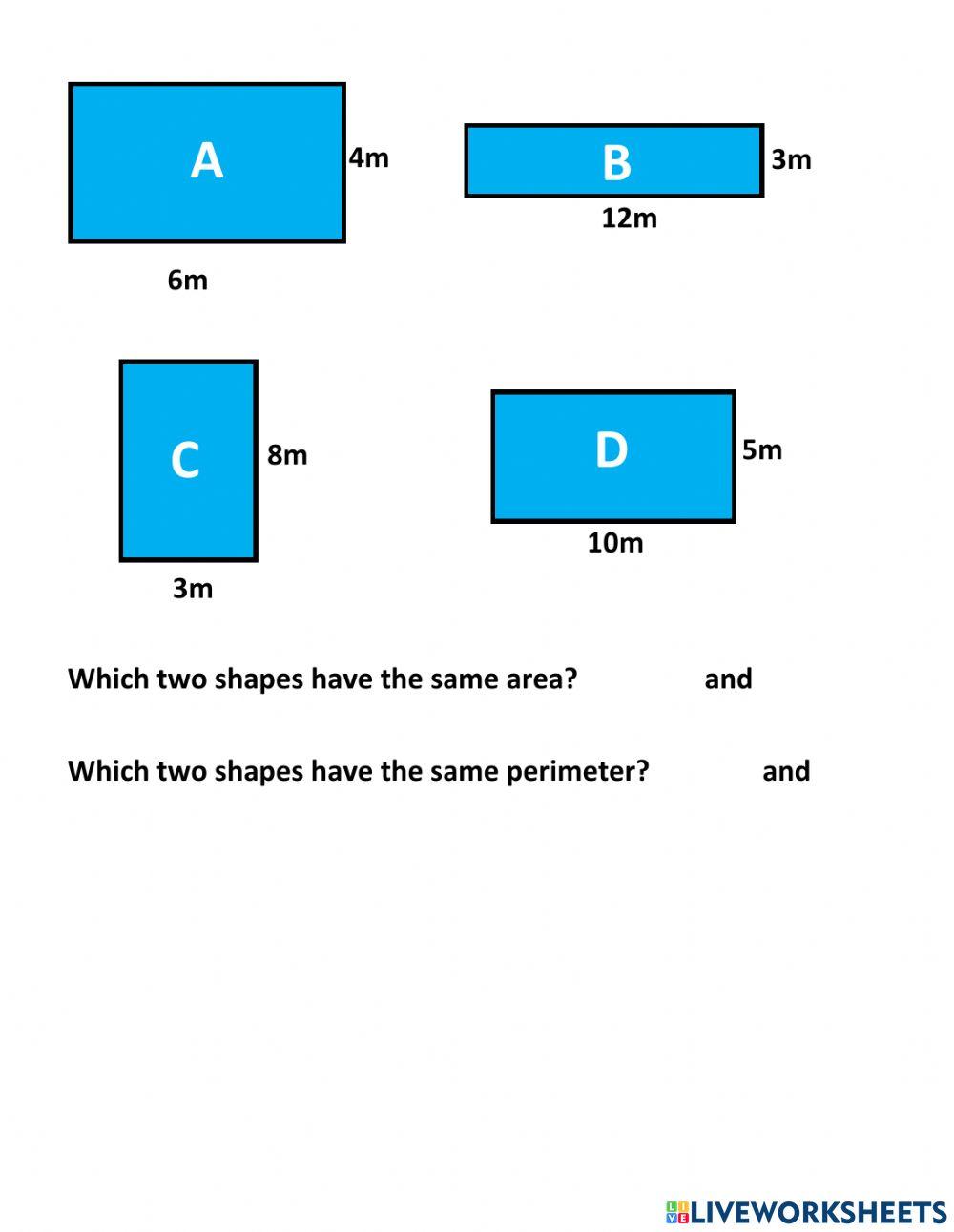 Perimeter, area and volume
