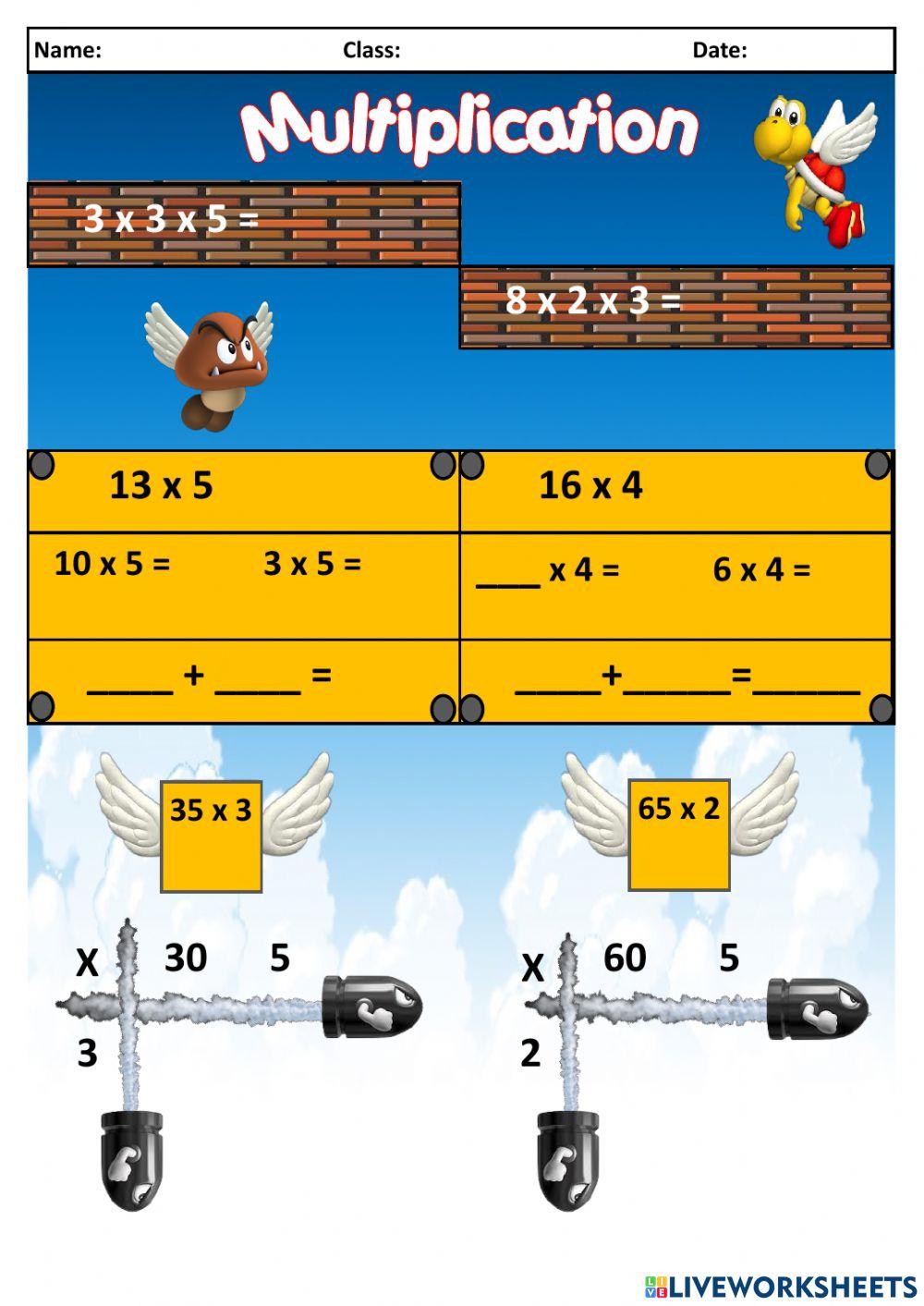 Addition, multiplication, division, subtraction