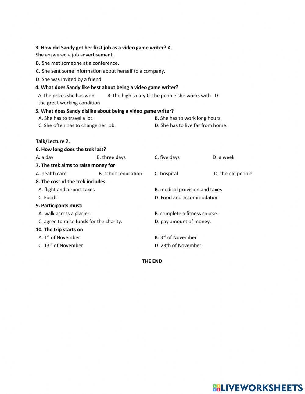 Vstep listening progress test