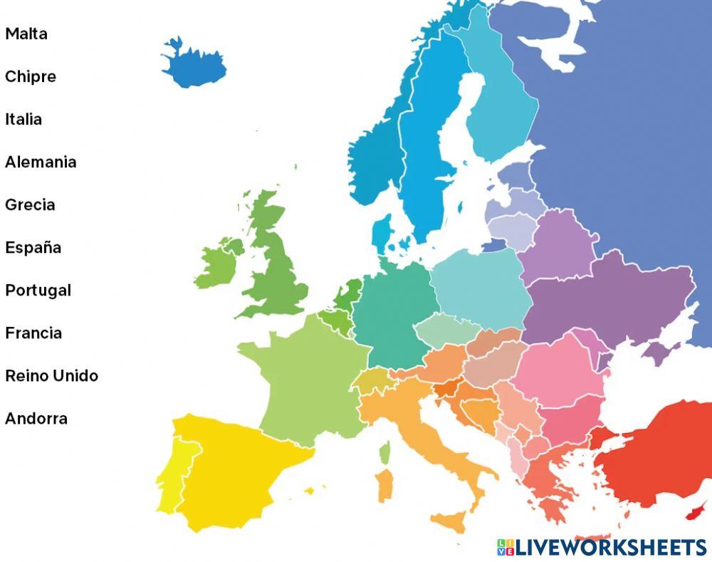 Mapa Europa activity