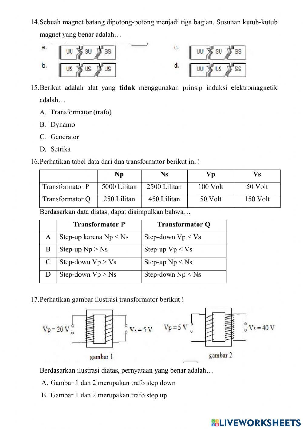 Ulangan harian bab kemagnetan new