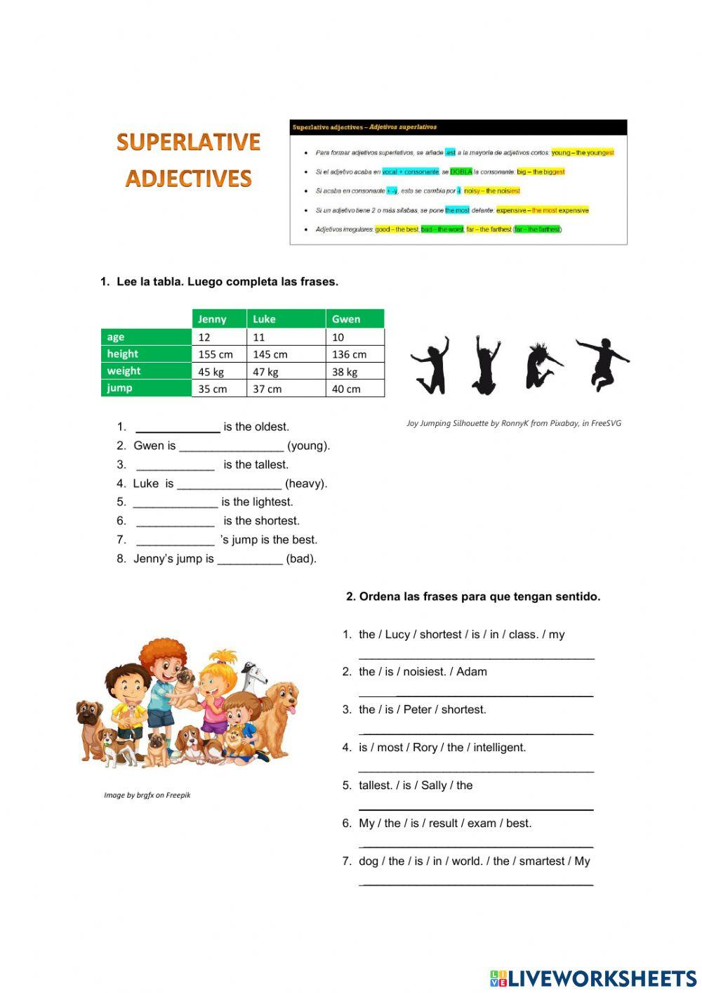 Superlative adjectives