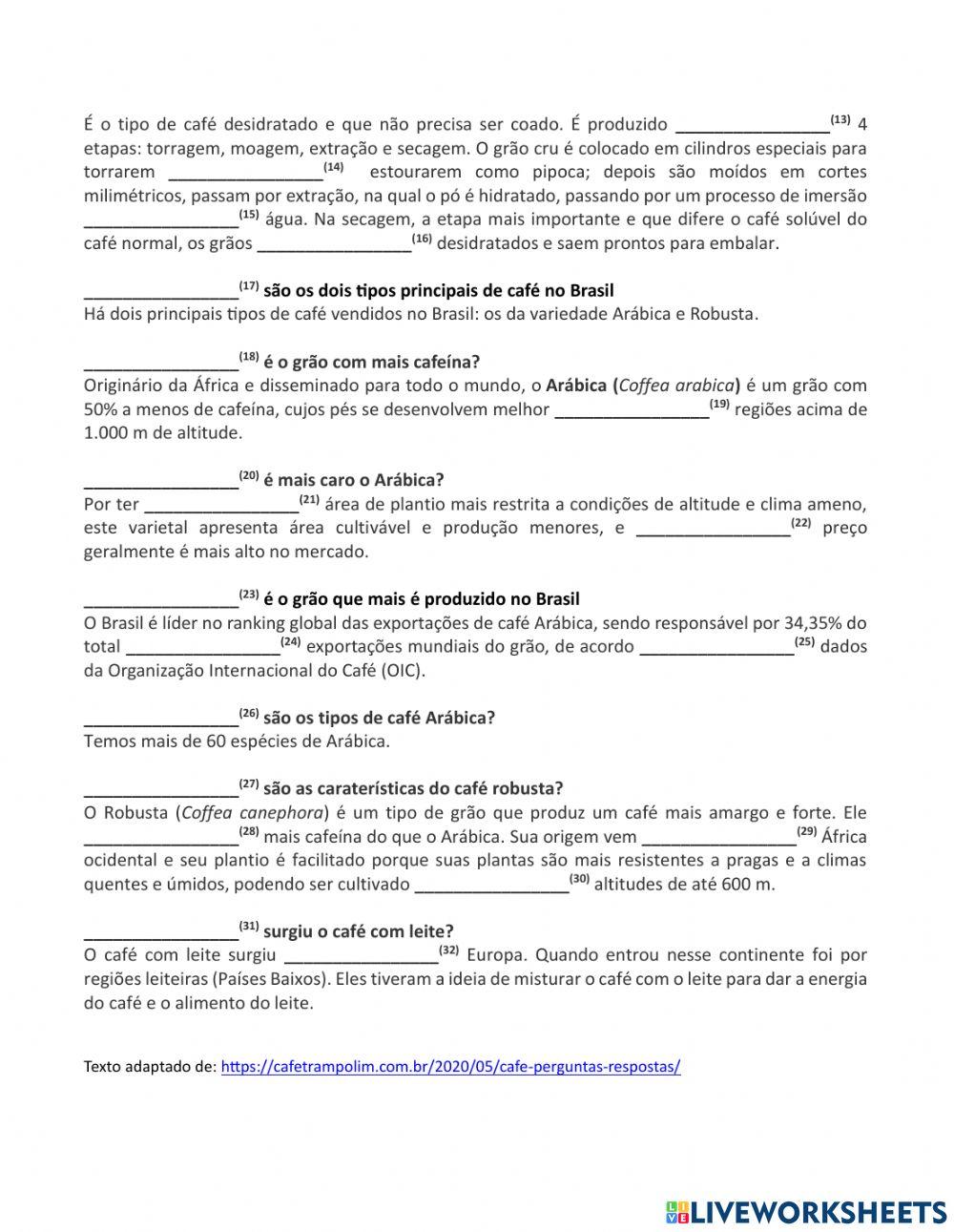 12 perguntas sobre o café