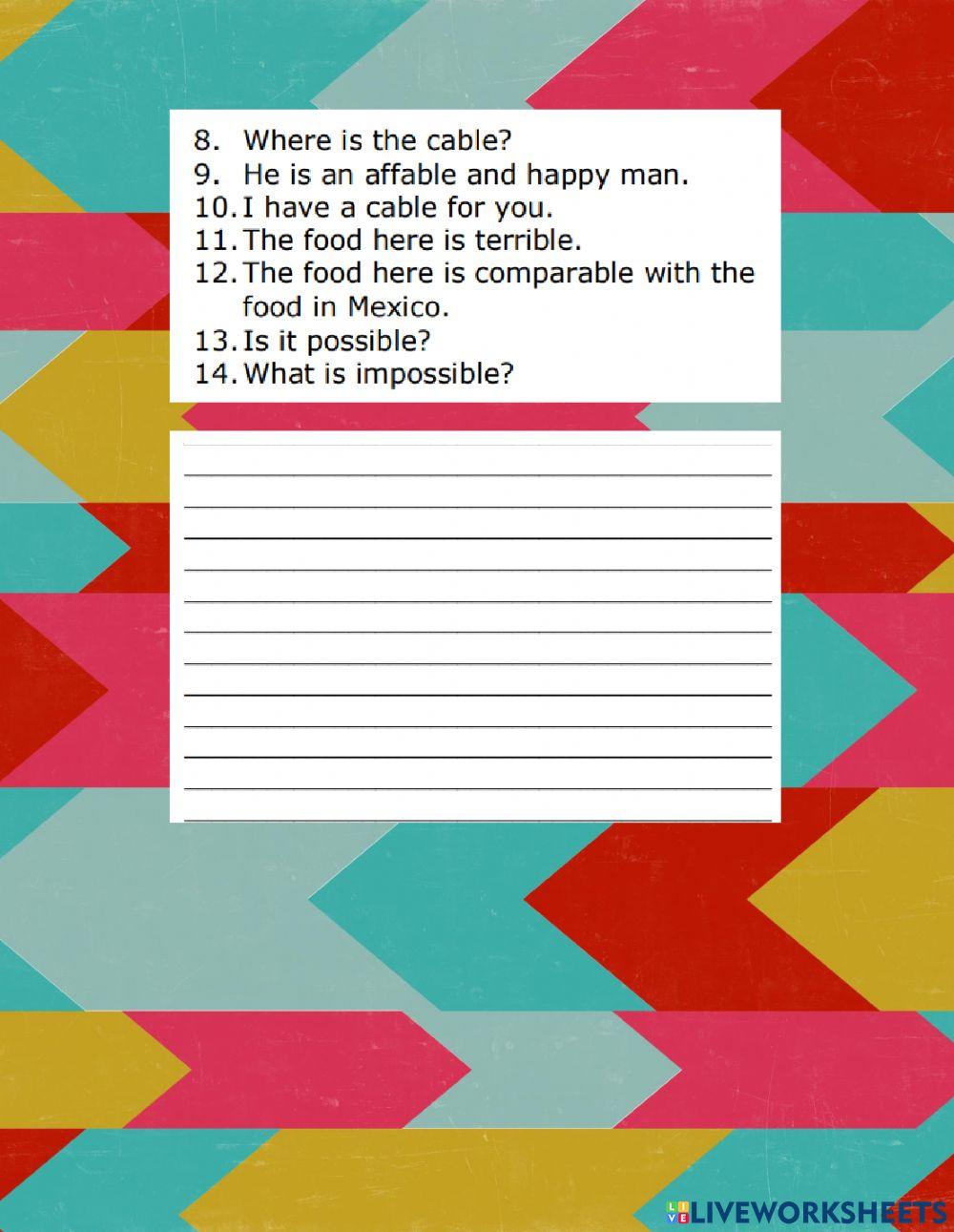 Leccion de vocabulario 9