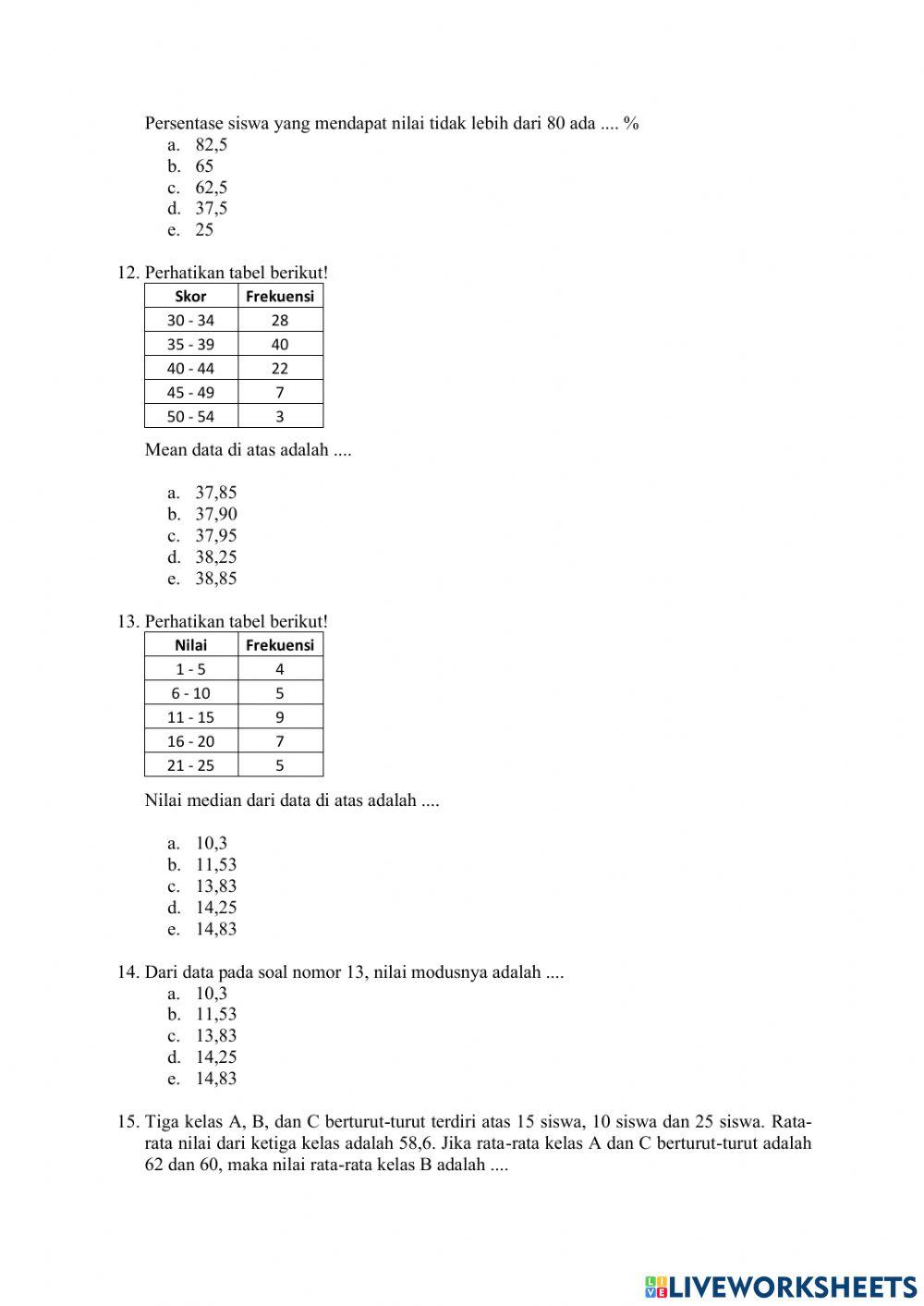Latihan soal kelas XI