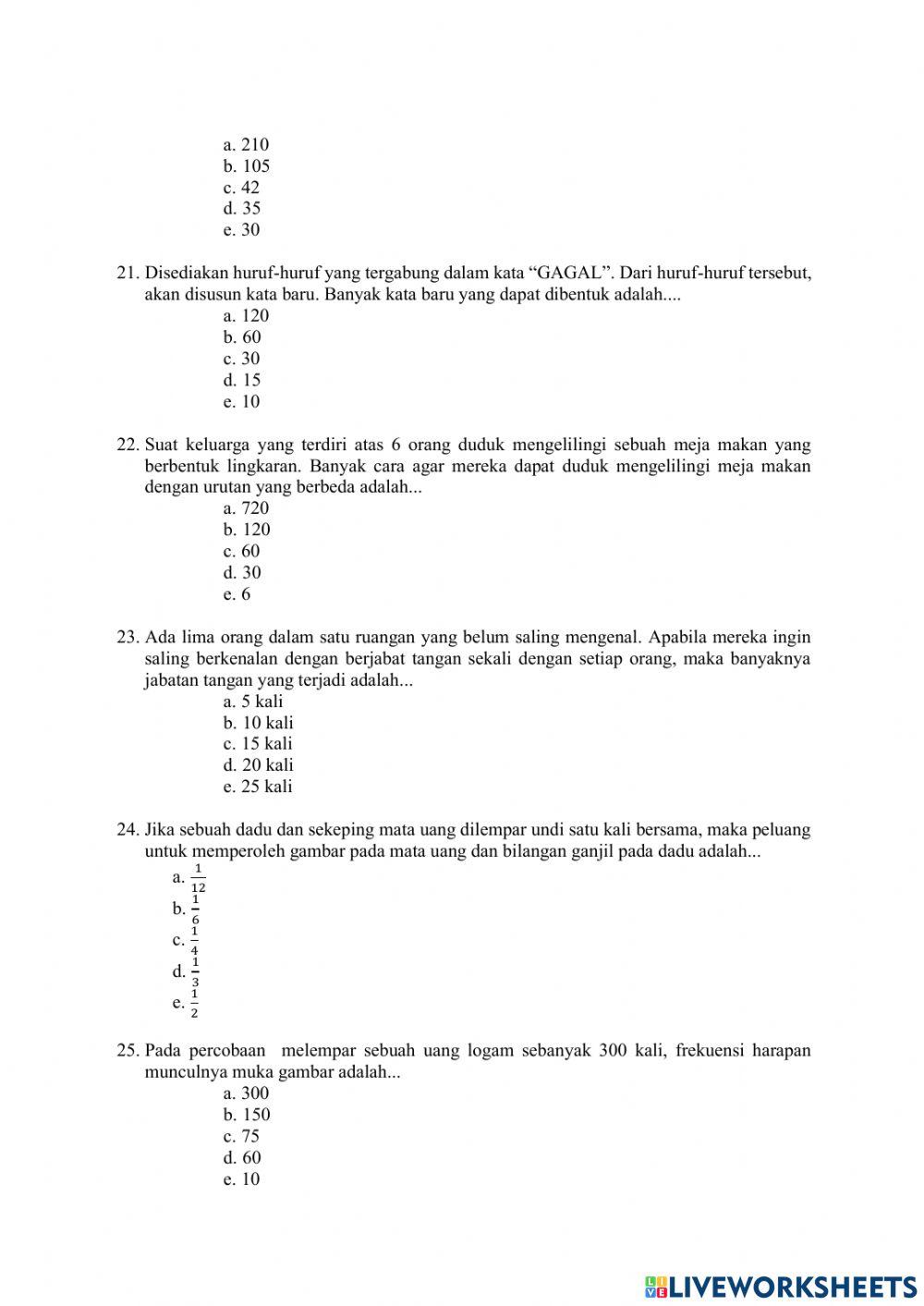 Latihan soal kelas XI