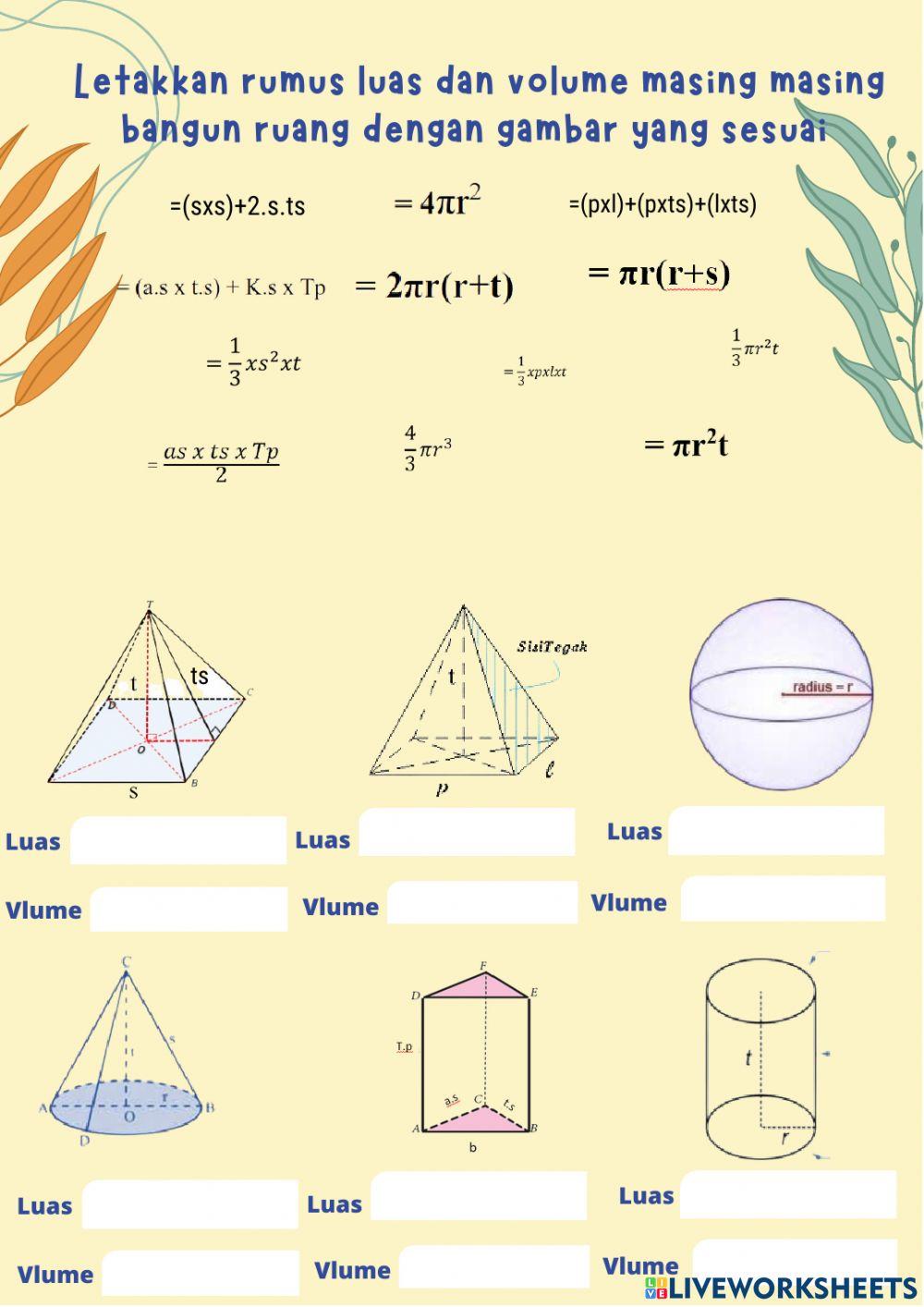 LKPD Luas dan Volume Bangun Ruang