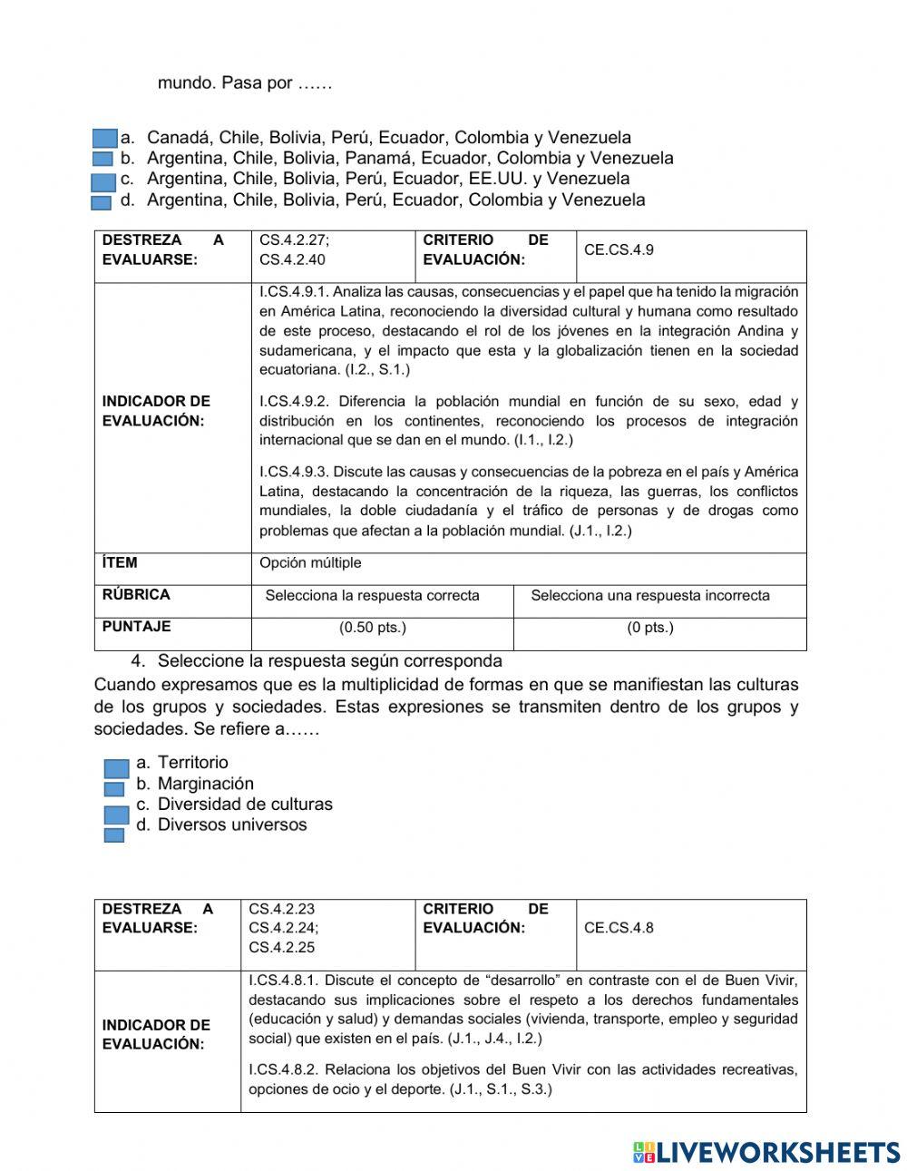 Evaluaciòn de octavo