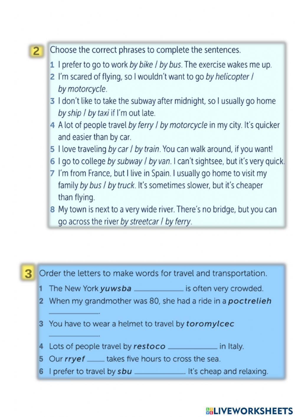 Transportation and have to don't have to