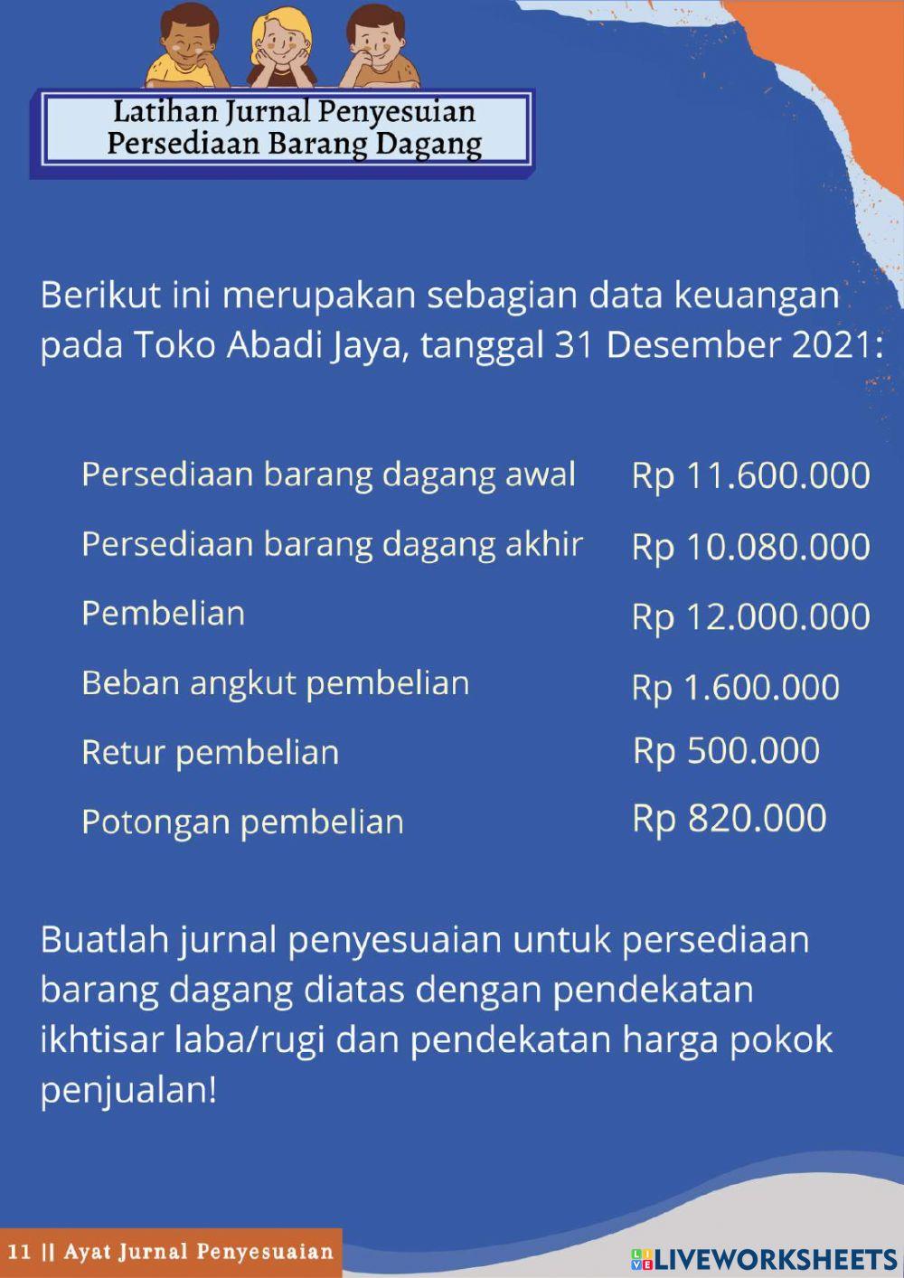 E-lkpd jurnal penyesuaian perusahaan dagang