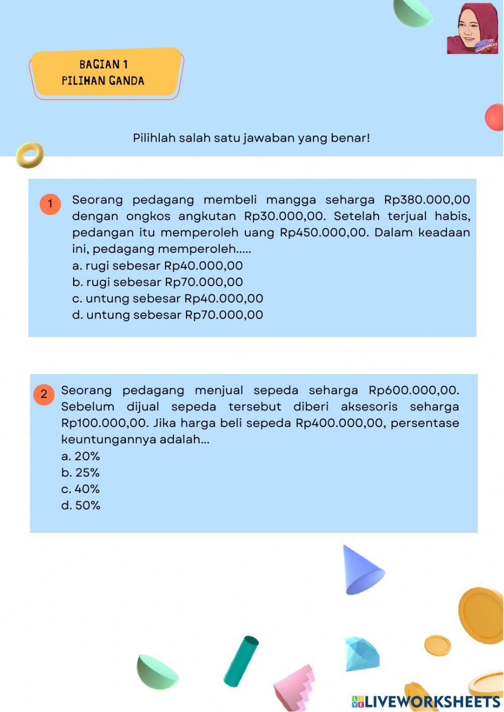 lkpd untung rugi | Free Interactive Worksheets | 5378505
