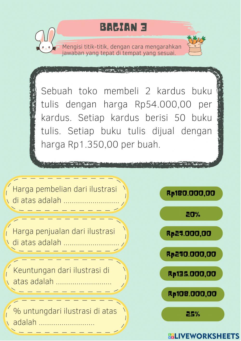 lkpd untung rugi | Free Interactive Worksheets | 5378505