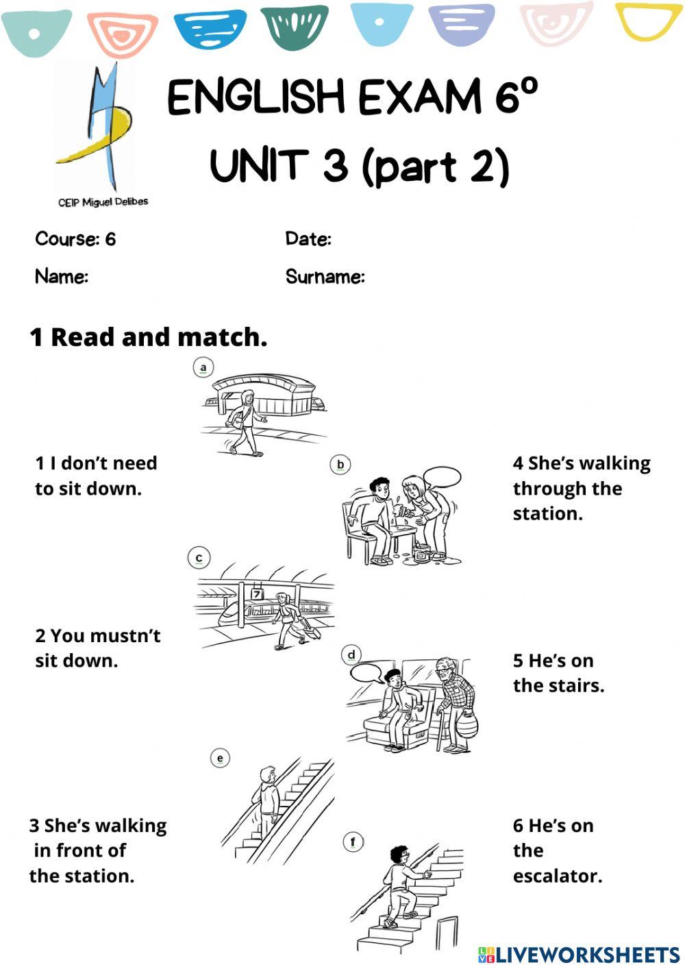 6º EXAM UNIT 3 (part 2)