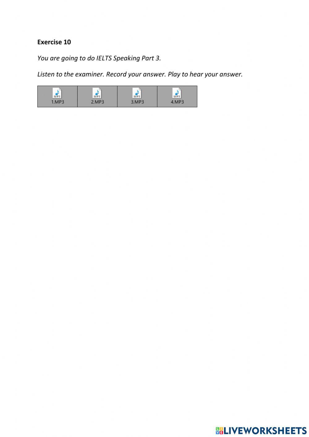 IE3, Unit 7, Speaking, Exercise 10