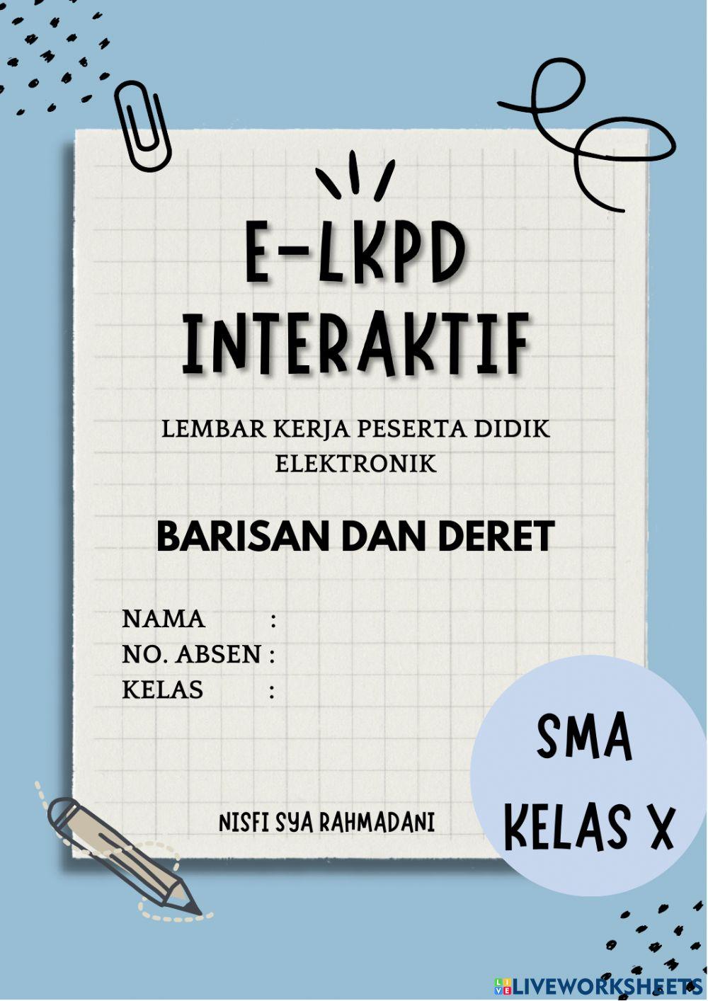 E-lkpd interaktif barisan dan deret 1