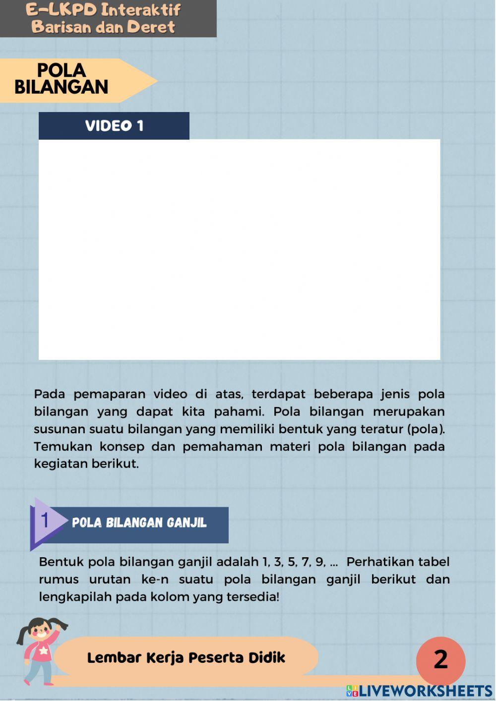 E-lkpd interaktif barisan dan deret 1