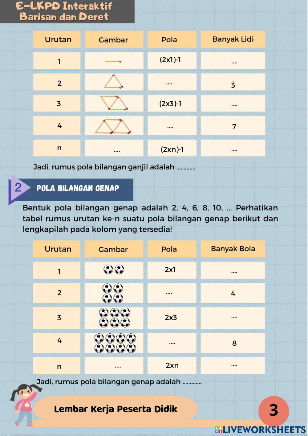 E-lkpd interaktif barisan dan deret 1