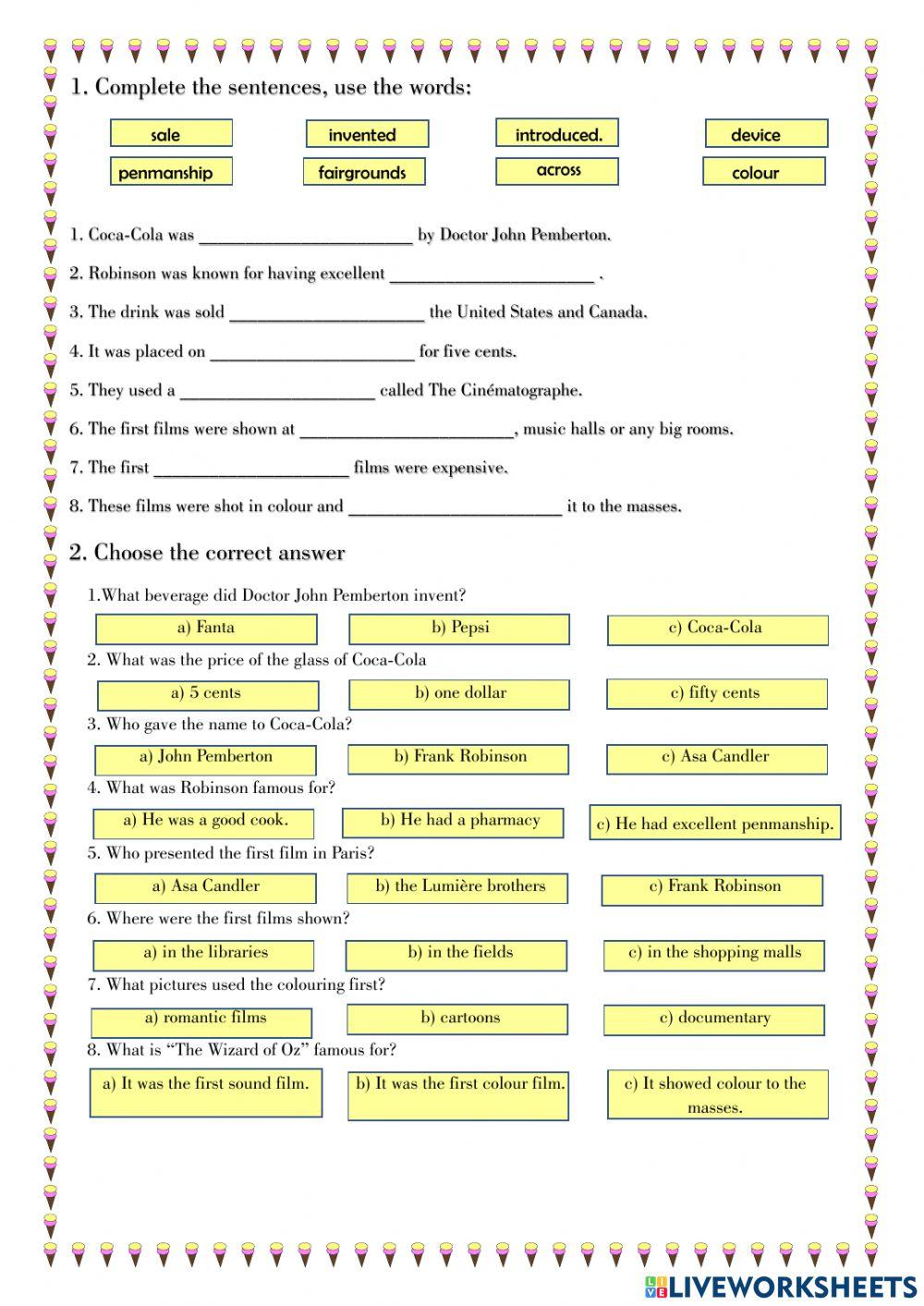 Famous Inventions (reading)