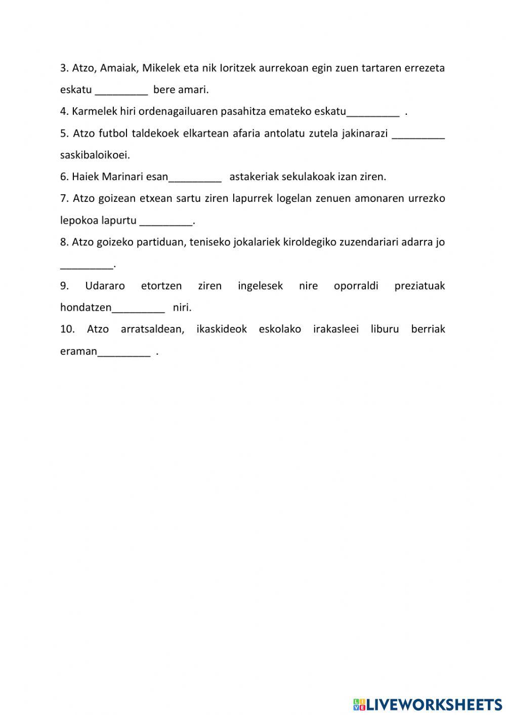 Aditzak indikatiboa 2