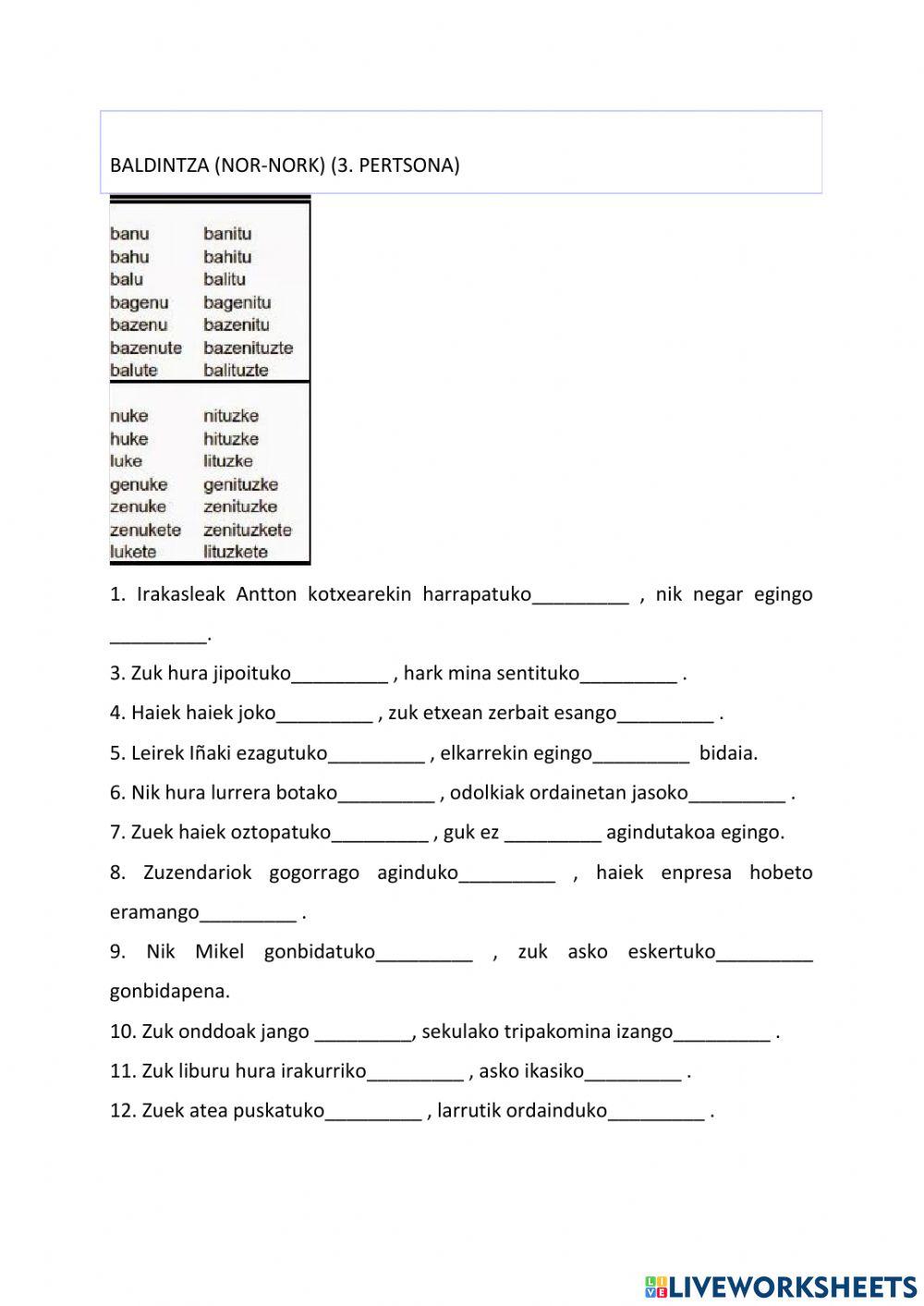 Aditzak indikatiboa 2