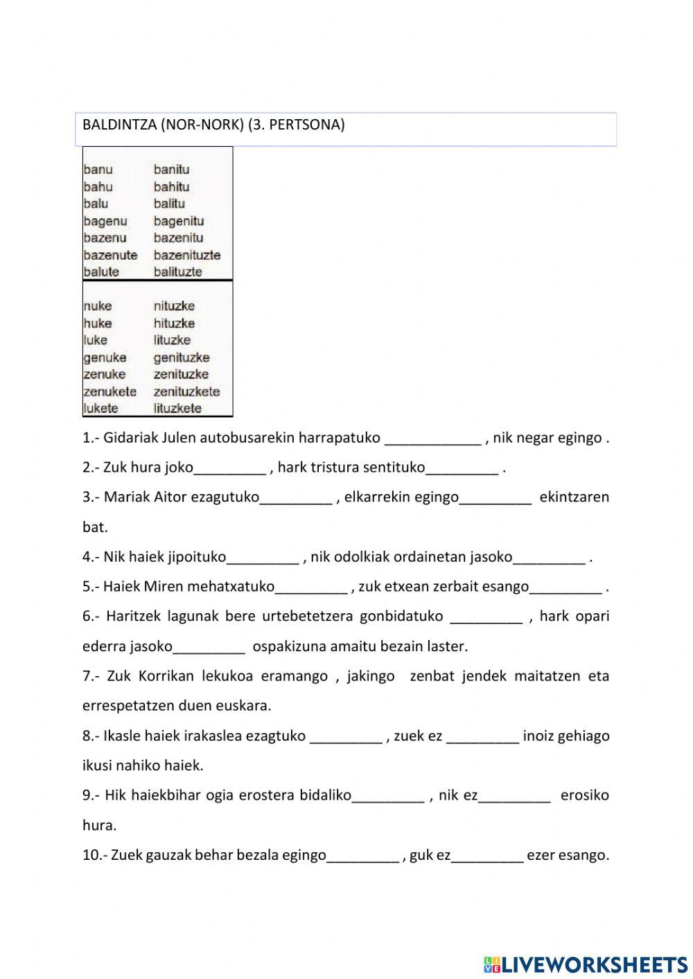 Aditzak indikatiboa 2