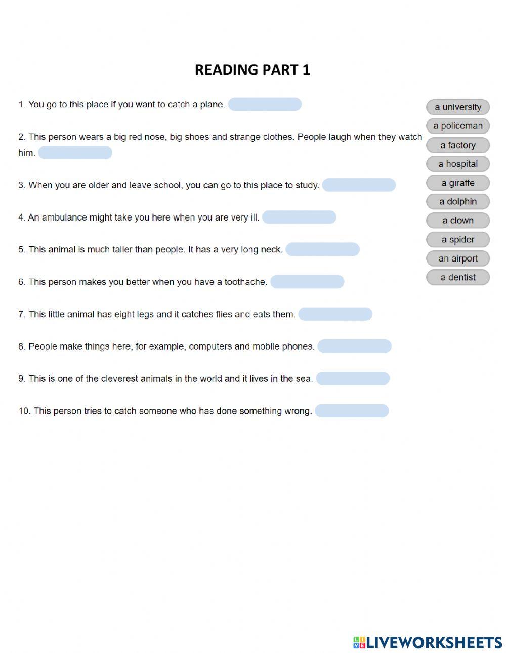 Flyers reading part 1