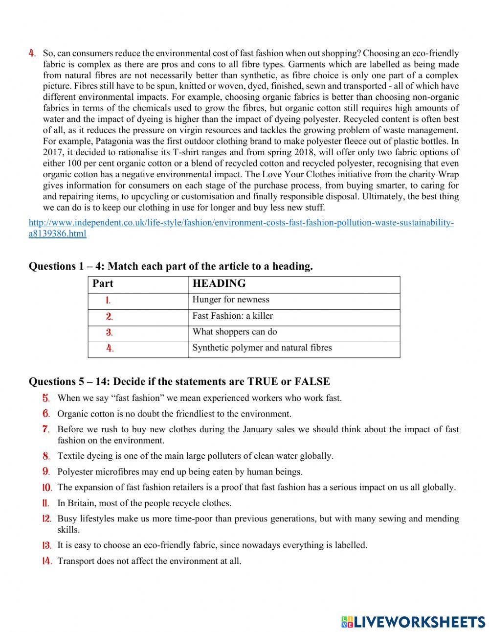 Ielts reading free interactive worksheets 2535238