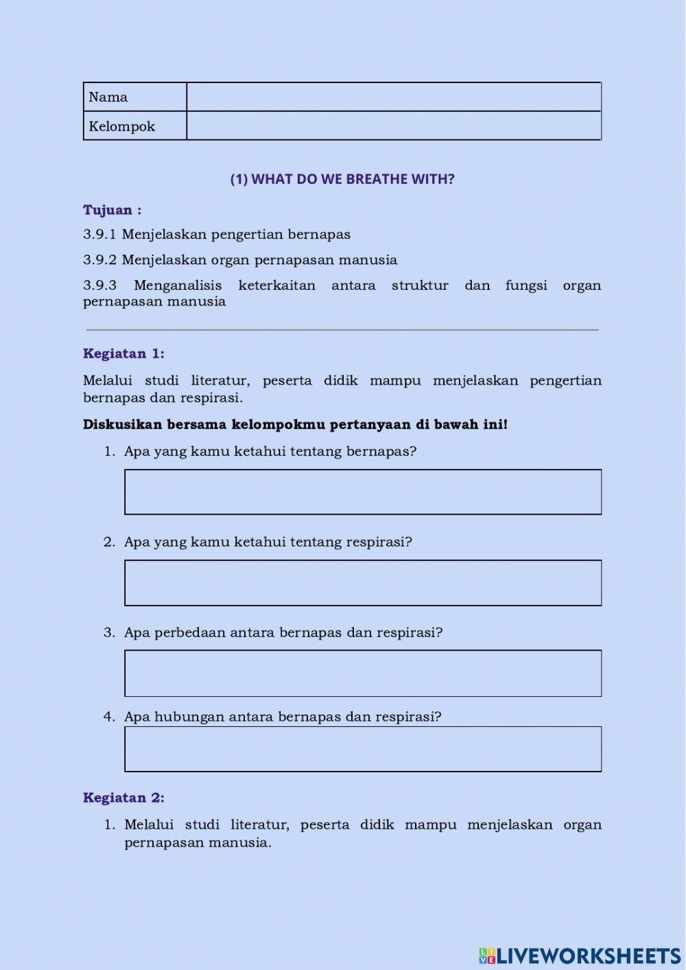 LKPD Organ Pernapasan