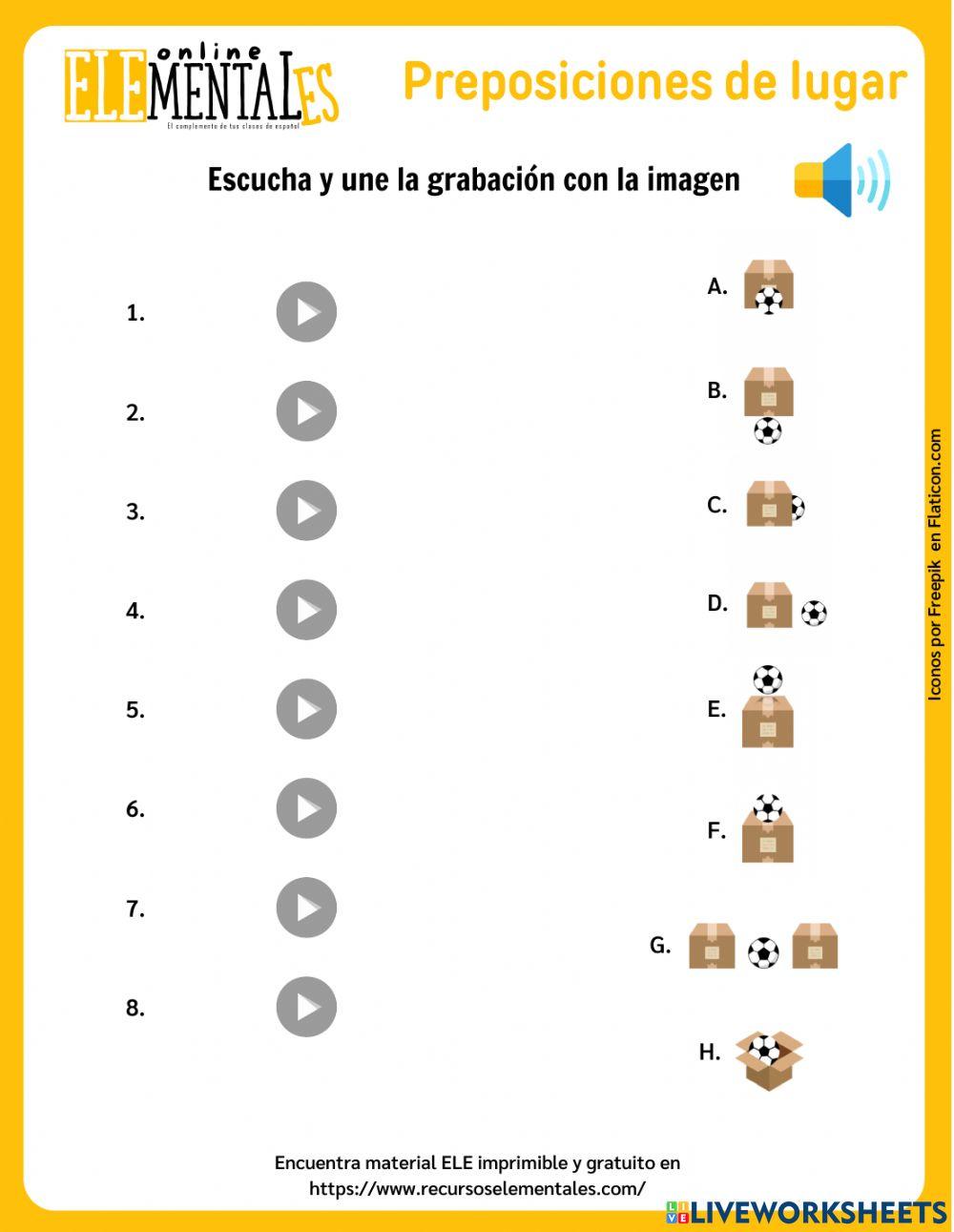Preposiciones de lugar intro - Ejercicio de comprensión auditiva Preposiciones de lugar intro - Ejercicio de comprensión auditiva