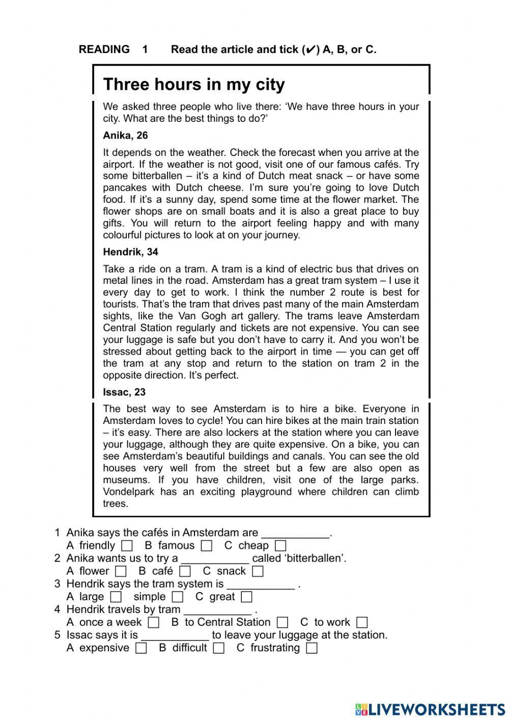 UNIDAD 3 PRUEBA LIBRO AZUL online exercise for Live Worksheets