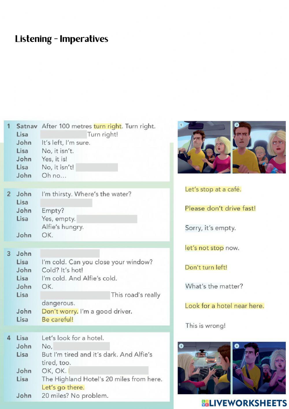 Listening imper… | Free Interactive Worksheets | 6927935