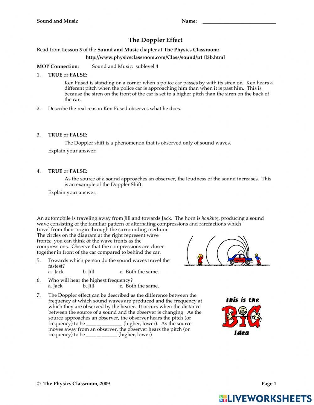 Doppler Effect worksheet | Live Worksheets doppler-effect-worksheet-live-worksheets