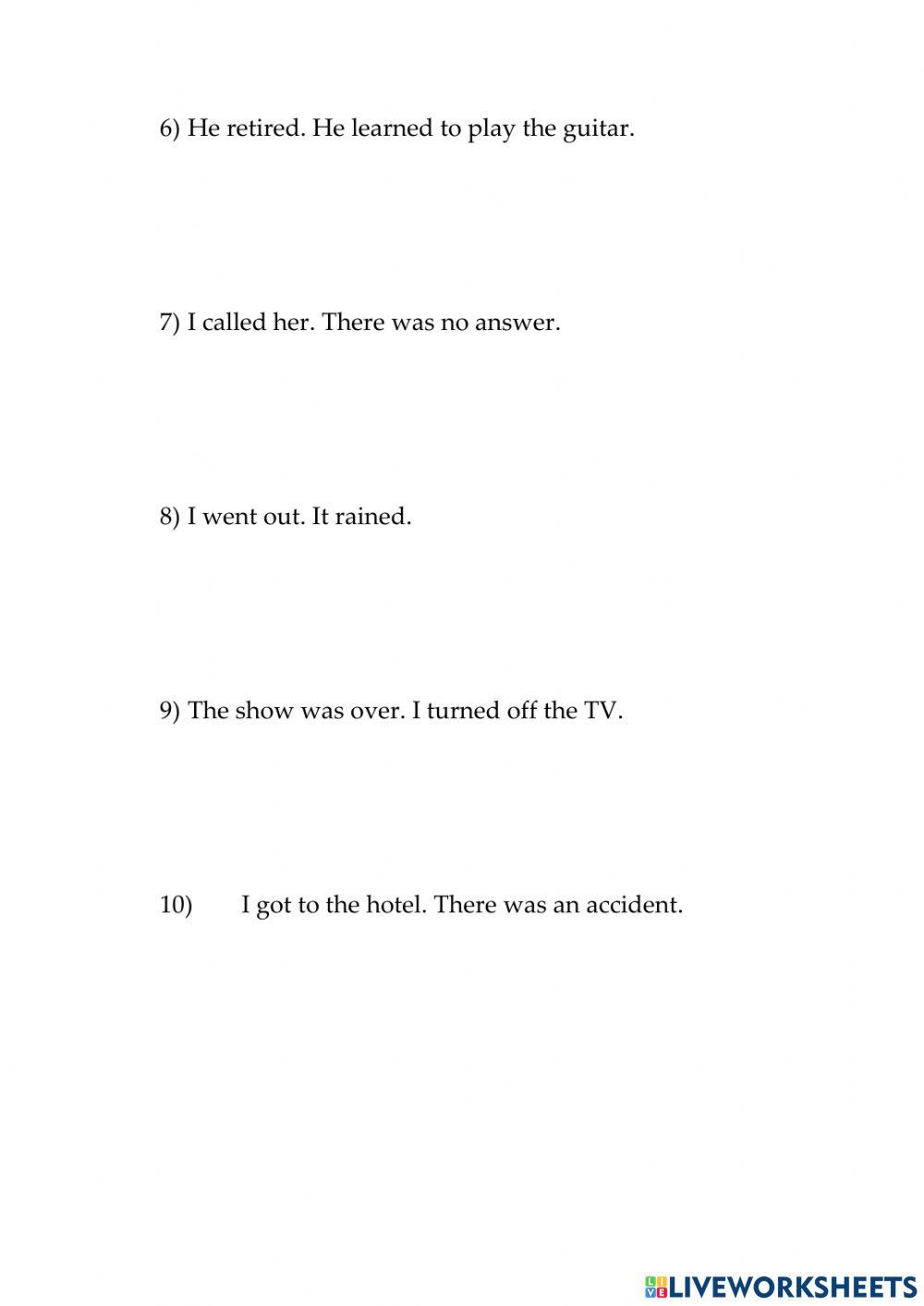 Homework - Clauses with when II