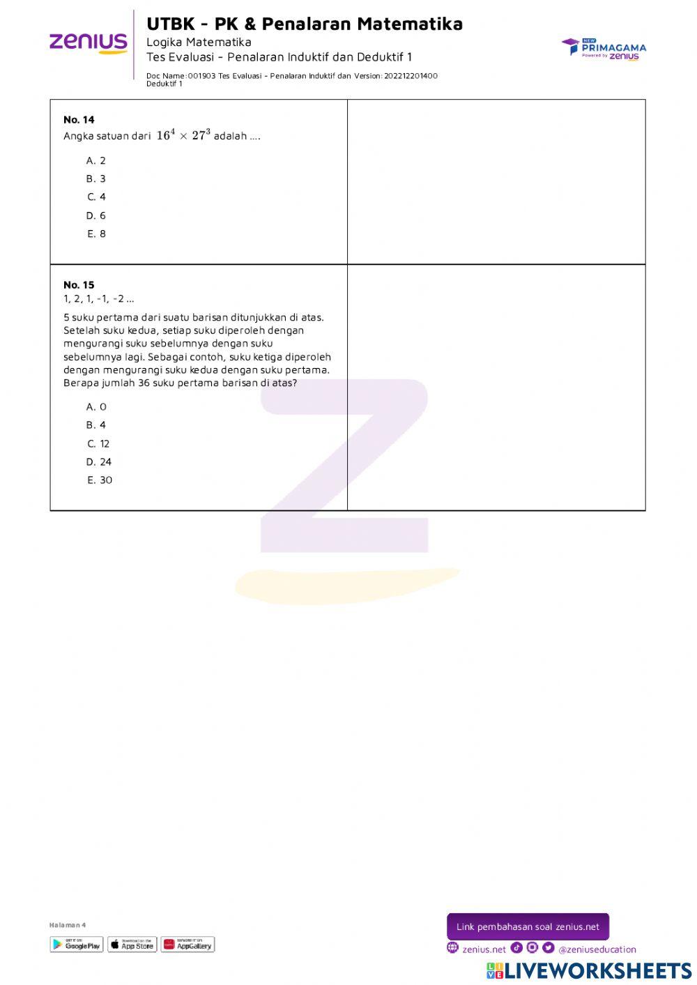 Penalaran Matematika Paket 4