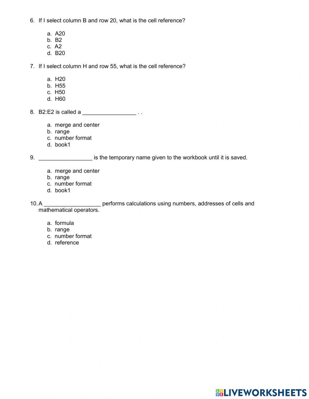 Microsoft Excel - editing and formulas