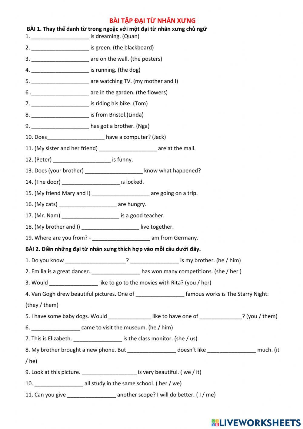 Đại từ nhân xưng