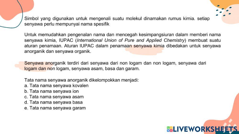 Tata Nama Senyawa Kimia