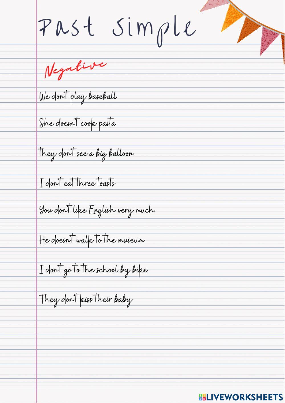 Present simple to Past Simple