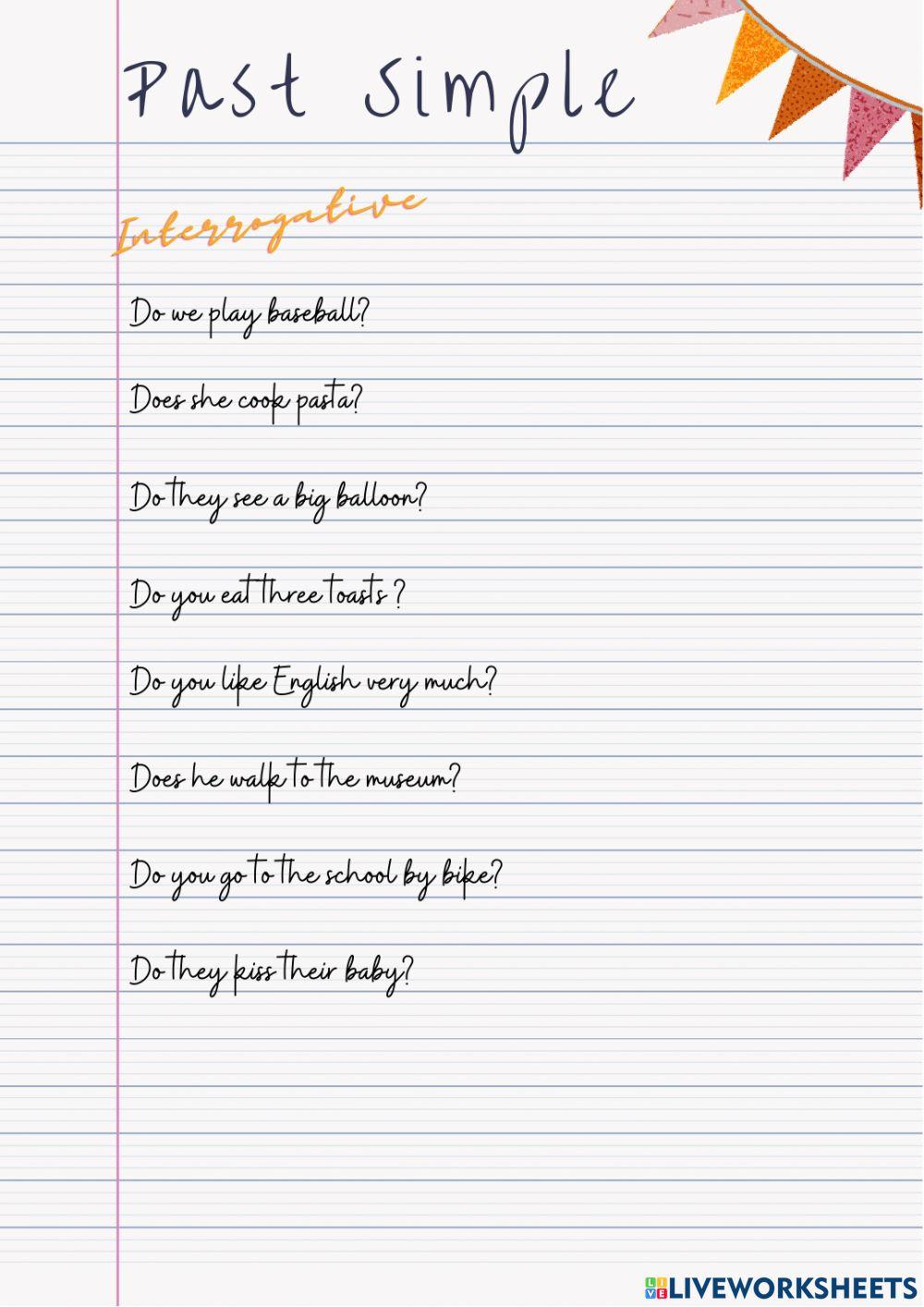 Present simple to Past Simple