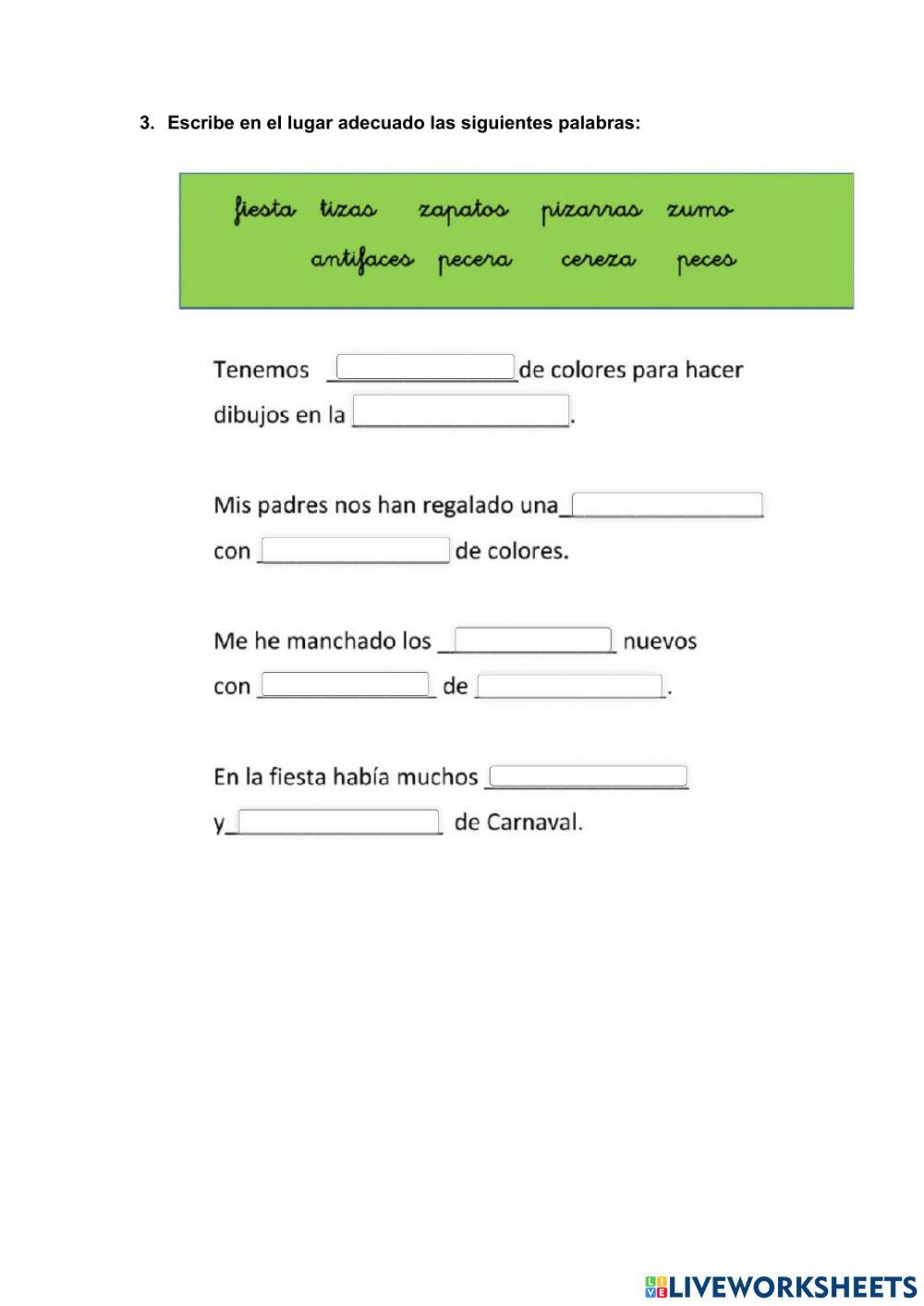 Castellano - ejercicios varios