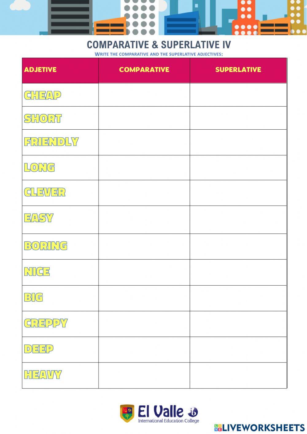 Comparative and superlative IV
