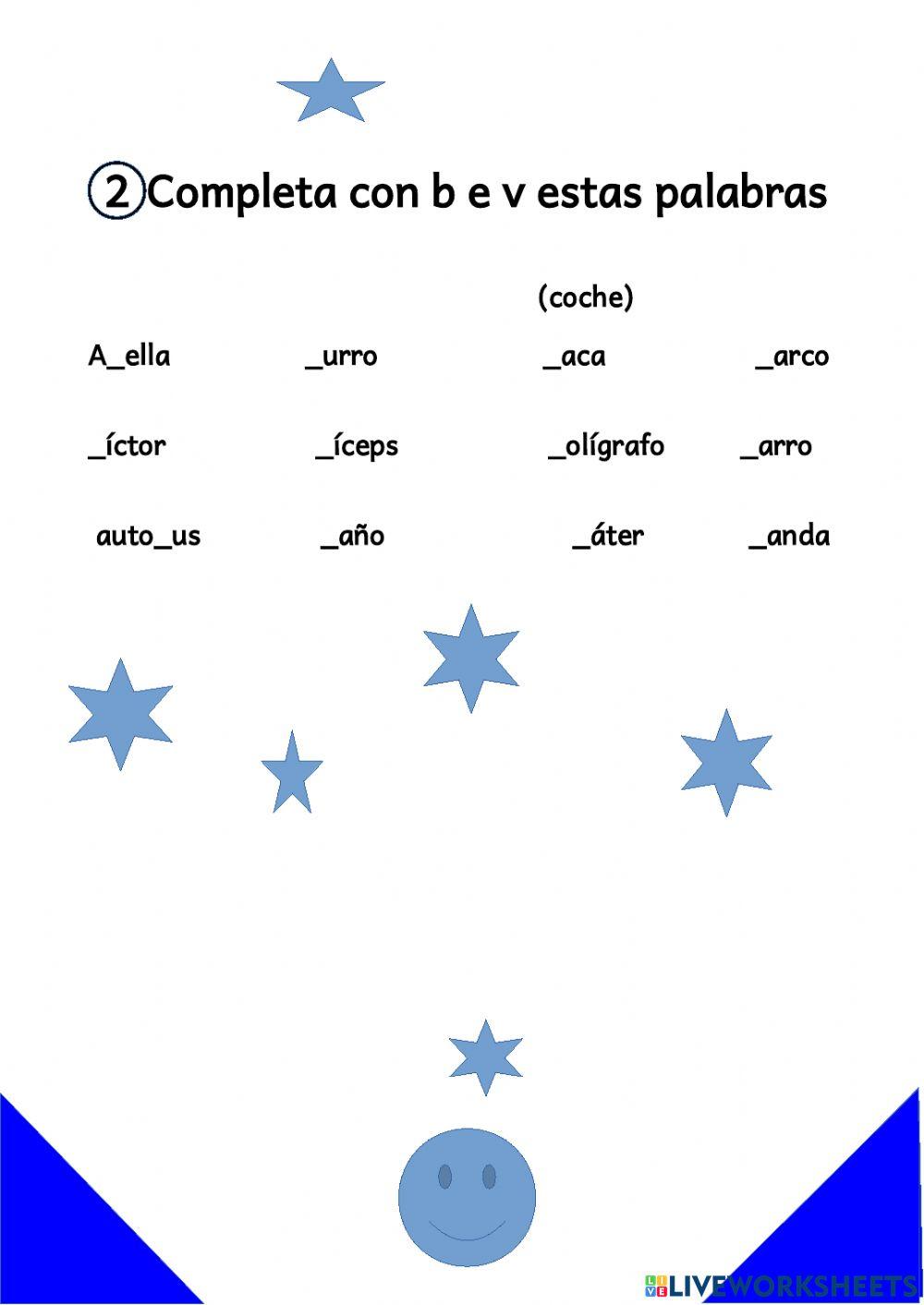 Palabras con B e V en galego 6